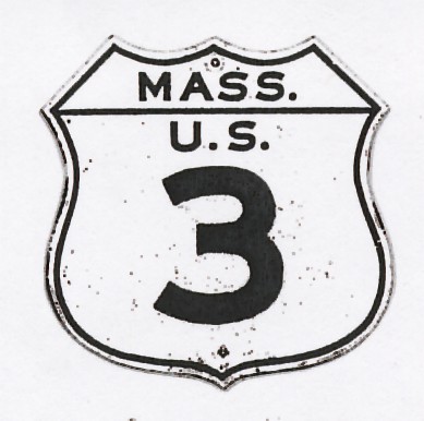 Historic shield for US 3 in Massachusetts