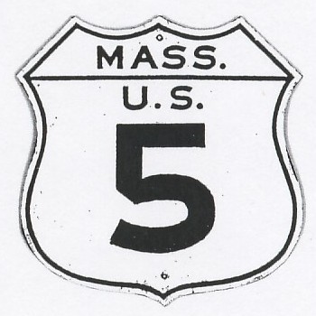 Historic shield for US 5 in Massachusetts