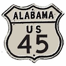 Historic shield for US 45 in Alabama