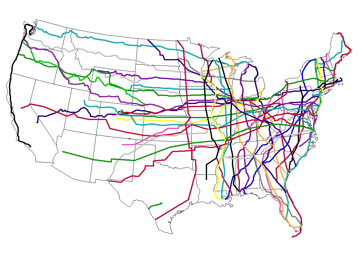 Map of US Highways included on Website