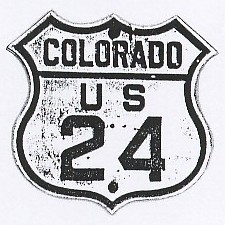 Historic shield for US 24 in Colorado