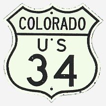 Historic shield for US 34 in Colorado