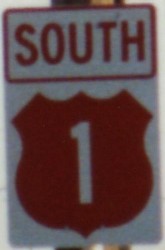Photo colored shield for US 1 in Melbourne, Florida