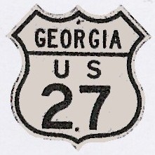 Historic shield for US 27 in Georgia