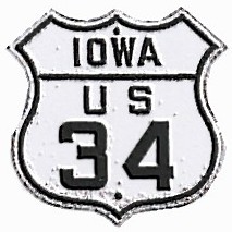 Historic shield for US 34 in Iowa
