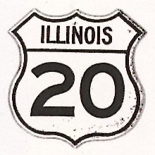 Historic shield for US 20 in Illinois