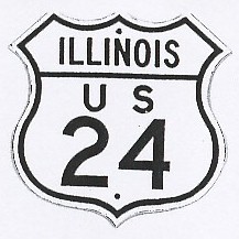 Historic shield for US 24 in Illinois