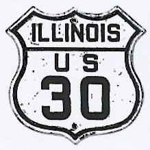 Historic shield for US 30 in Illinois