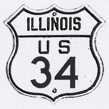 Historic shield for US 34 in Illinois