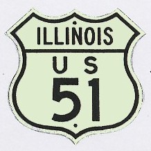 Historic shield for US 51 in Illinois