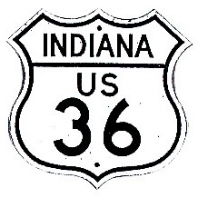 Historic shield for US 36 in Indiana