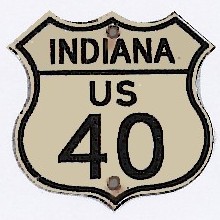 Historic shield for US 40 in Indiana