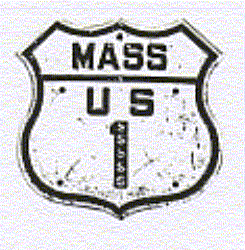 Historic shield for US 1 in Massachusetts