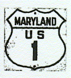 Historic shield for US 1 in Maryland