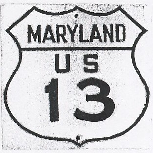 Historic shield for US 13 in Maryland
