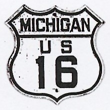 Historic shield for US 16 in Michigan