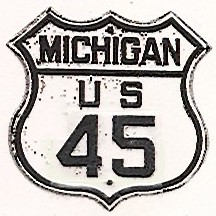 Historic shield for US 45 in Michigan