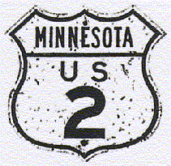 Historic shield for US 2 in Minnesota