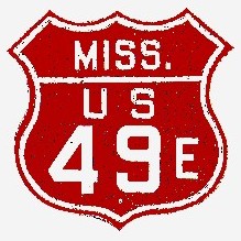Historic shield for US 49E in Mississippi