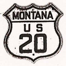 Historic shield for US 20 in Montana