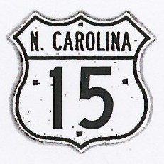 Historic shield for US 15 in North Carolina