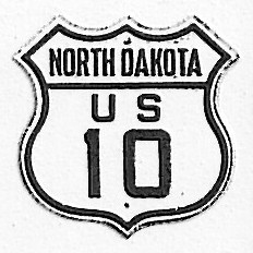 Historic shield for US 10 in North Dakota