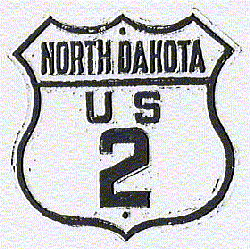 Historic shield for US 2 in North Dakota