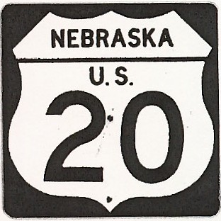 Historic shield for US 20 in Nebraska