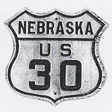 Historic shield for US 30 in Nebraska