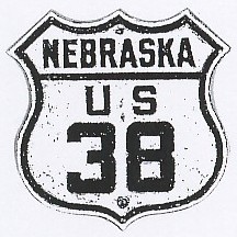 Historic shield for US 38 in Nebraska