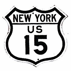 Historic shield for US 15 in New York