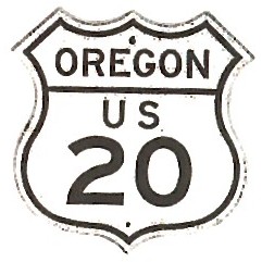 Historic shield for US 20 in Oregon