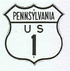 Historic shield for US 1 in Pennsylvania