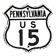 Historic shield for US 15 in Pennsylvania