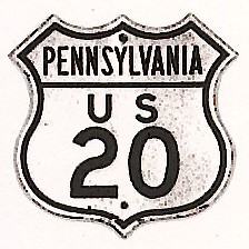Historic shield for US 20 in Pennsylvania