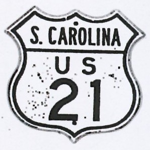 Historic shield for US 21 in South Carolina