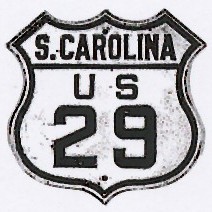 Historic shield for US 29 in South Carolina