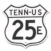Historic shield for US 25E in Tennessee