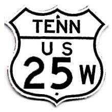 Historic shield for US 25W in Tennessee