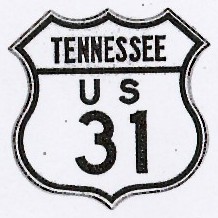 Historic shield for US 31 in Tennessee