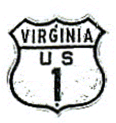 Historic shield for US 1 in Virginia