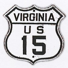 Historic shield for US 15 in Virginia