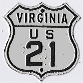Historic shield for US 21 in Virginia