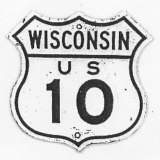 Historic shield for US 10 in Wisconsin