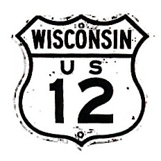 Historic shield for US 12 in Wisconsin