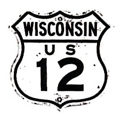 Historic shield for US 12 in Wisconsin