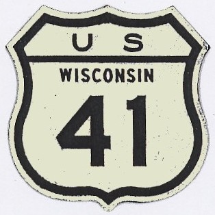 Historic shield for US 41 in Wisconsin