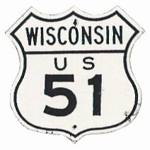 Historic shield for US 51 in Wisconsin