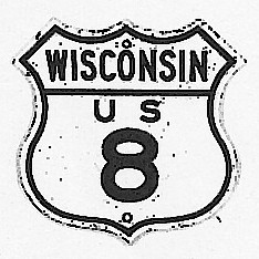 Historic shield for US 8 in Wisconsin
